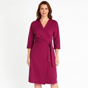Winser London Diana Miracle Classic Faux Wrap Dress Raspberry Pink US Size 12